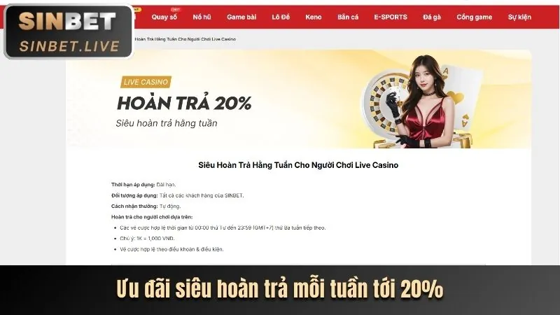 Hoàn trả hàng ngày/tuần cho Bắn Cá